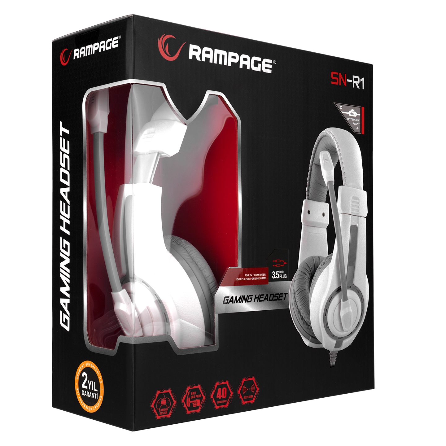 Rampage SN-R1 Beyaz Oyuncu Mikrofonlu Kulaklık